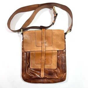 Aspen Rugged Brown Leather Crossbody Bag